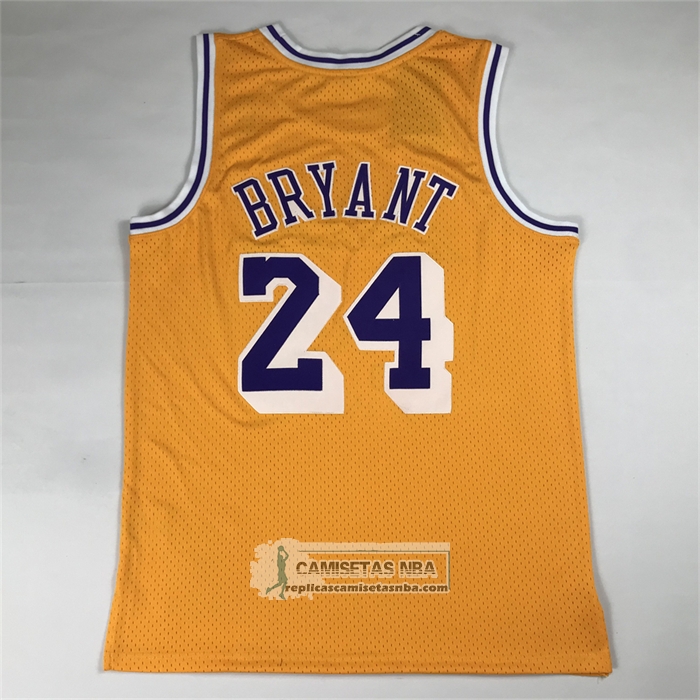 Camiseta Los Angeles Lakers Kobe Bryant NO 24 Autentico 2007-08 Amarillo